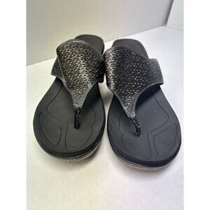 Dr Scholl’s Women’s Advanced Comfort Black Thong Wedge Sandals Size 11